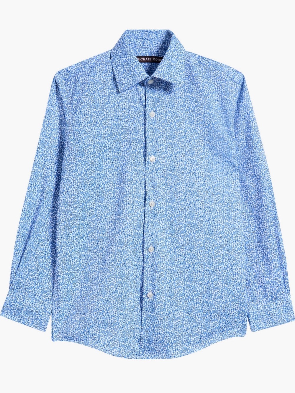 Michael Kors Blue Micro Floral Button-Down Shirt
